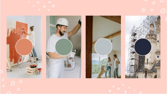 Instagram photo reel templates with color swatches and lifestyle images