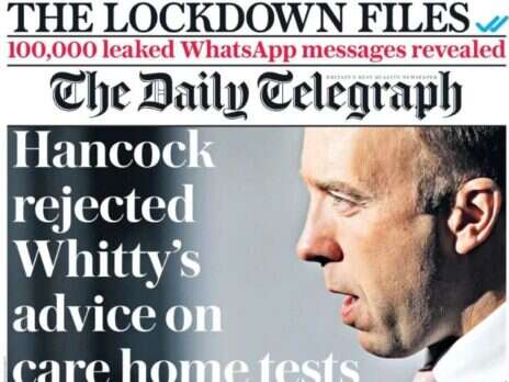 Telegraph vindicated by IPSO over 'Whatsapp files' Matt Hancock front page Telegraph vindicated by IPSO over 'Whatsapp files' Matt Hancock front page