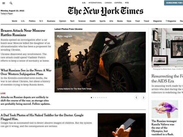 Top 50 most popular news sites in the world in July: New York Times and Mail Online only top ten sites to see year-on-year growth