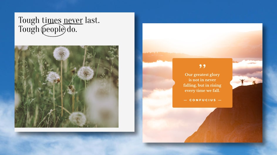 Inspirational quote templates for Instagram