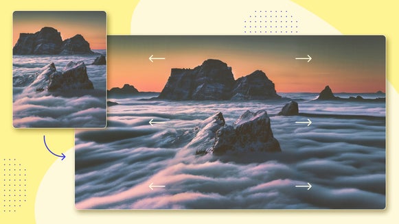Expand AI used to turn outdoor landscape portrait into landscape orientation