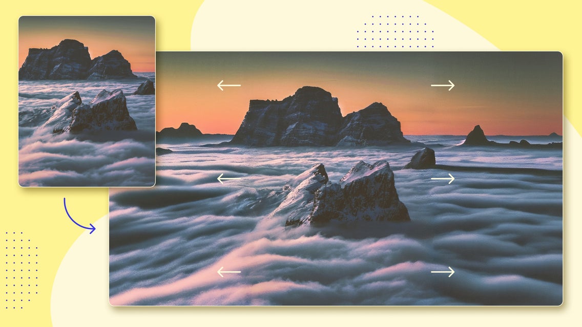 Expand AI used to turn outdoor landscape portrait into landscape orientation