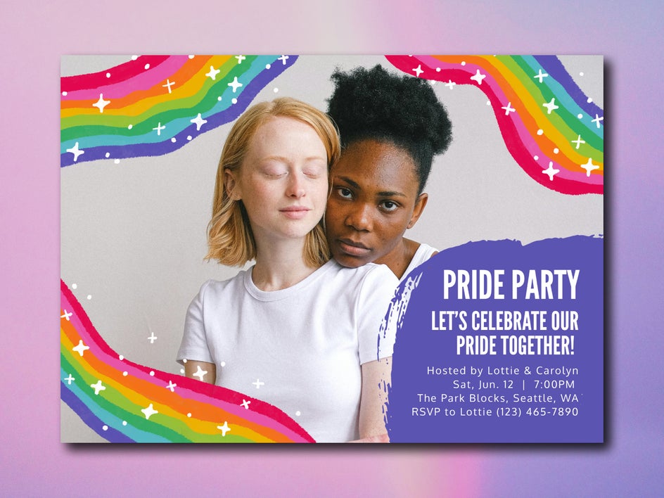 Before: Pride Party flyer with regular photo.