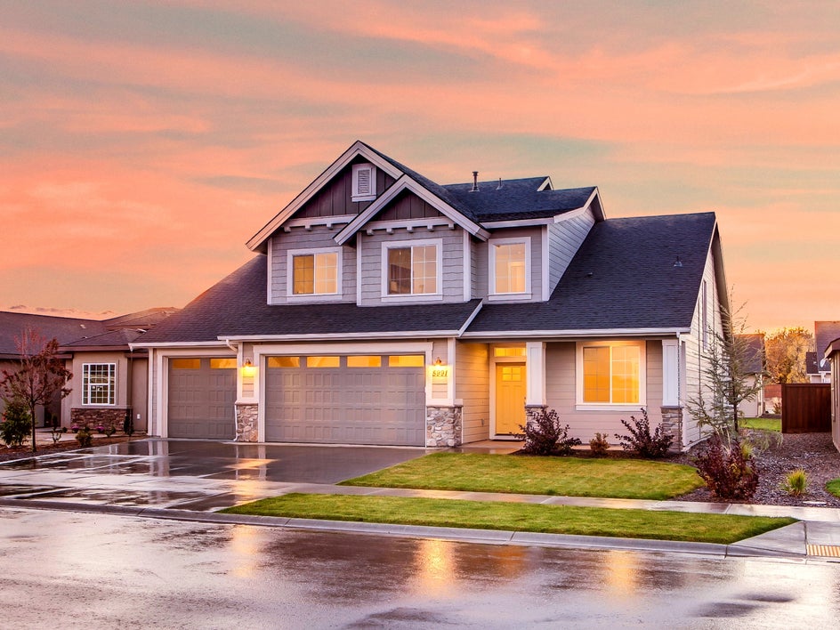 golden hour sky applied to dusk exterior shot
