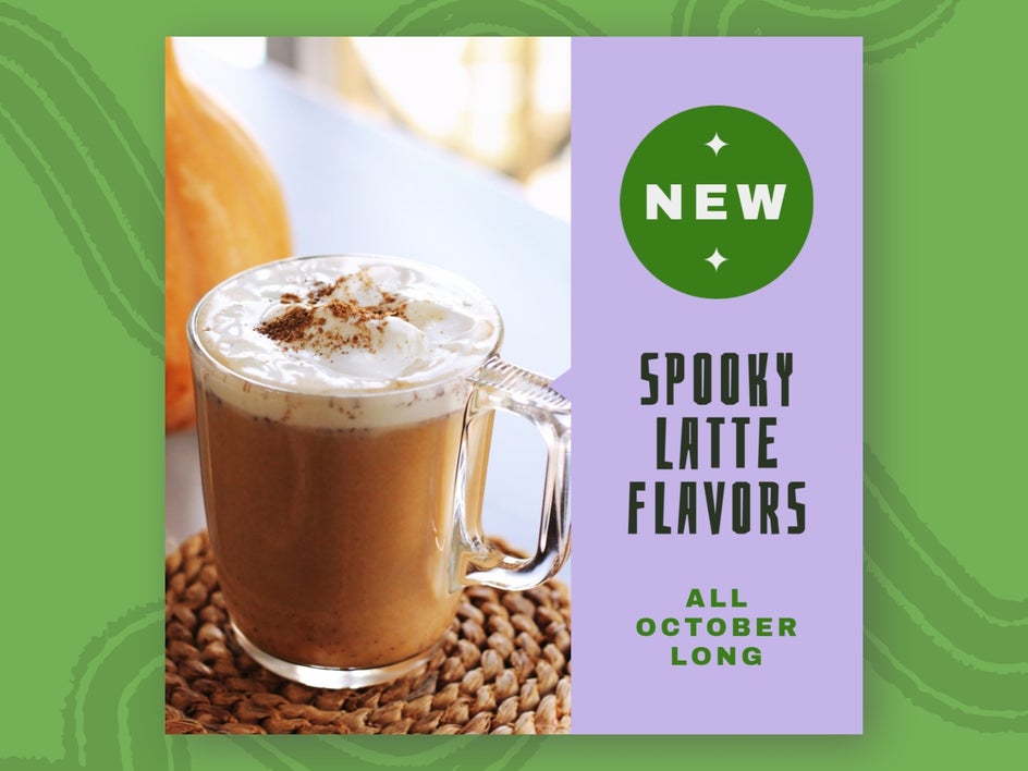 Upscaled spooky latte flavor photo for more professional social presence