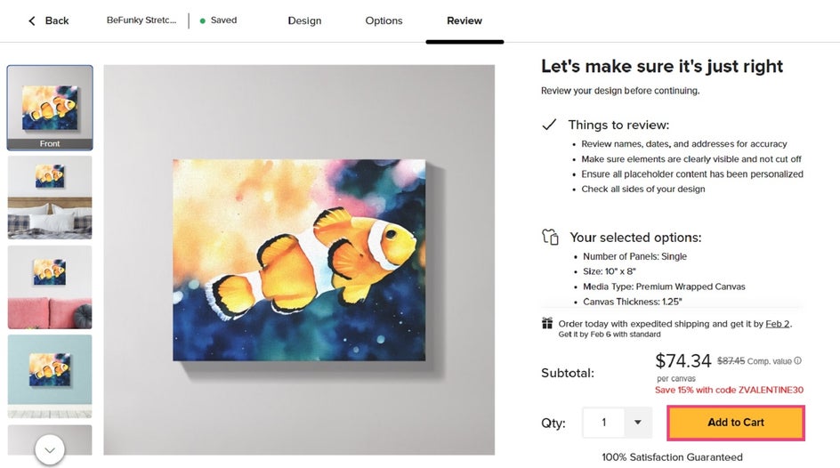 Final watercolor canvas print from BeFunky in Zazzle.
