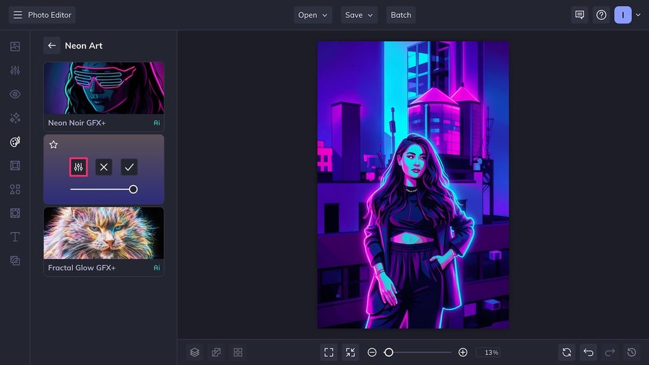 Settings icon highlighted for Synthwave GFX+