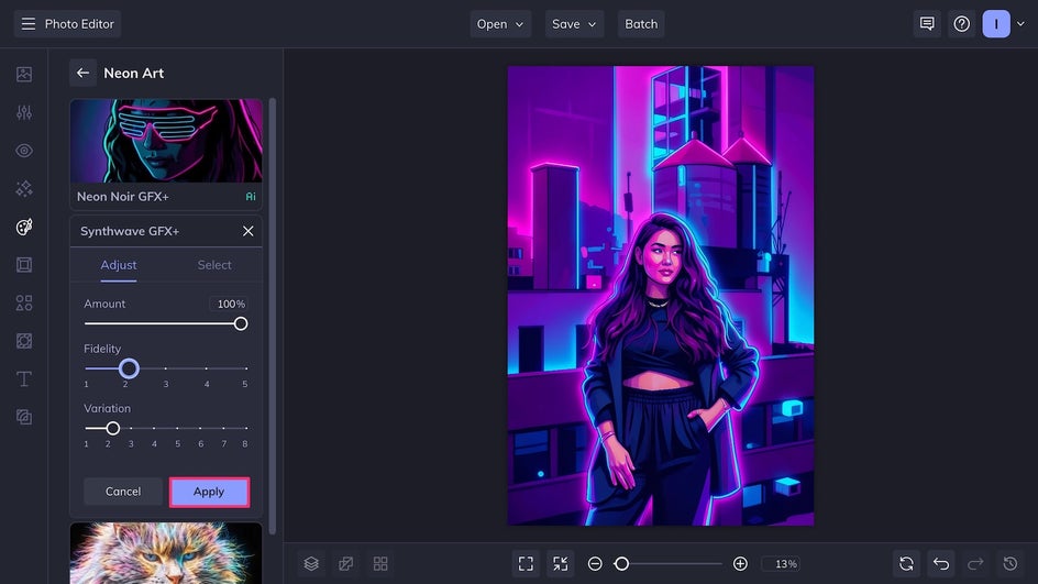 Apply Neon Art apply