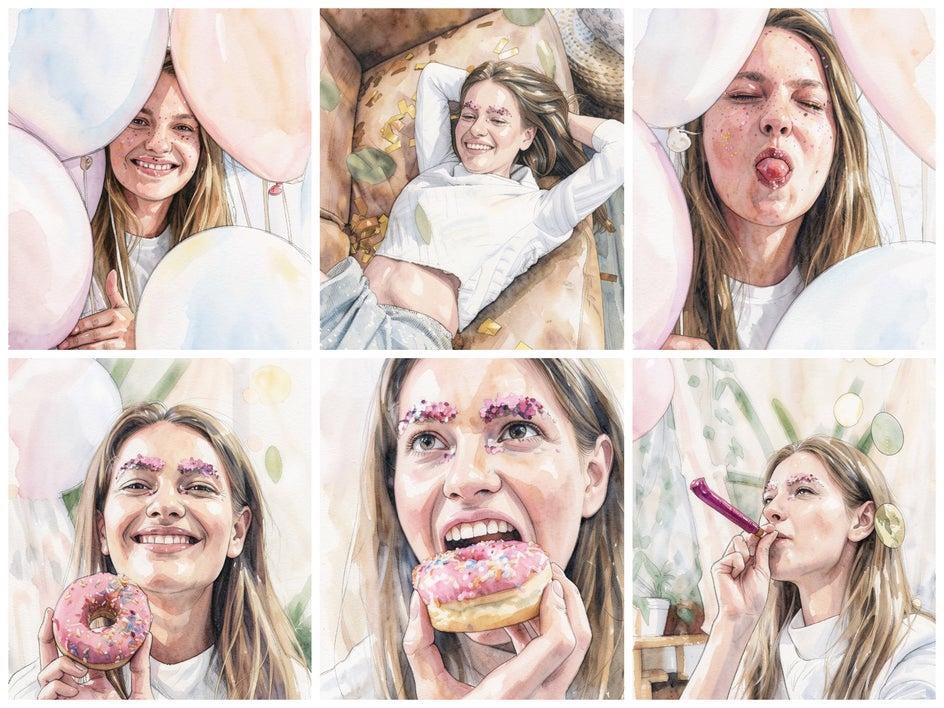 After applying a watercolor drawing GFX+ effect to multiple images at once