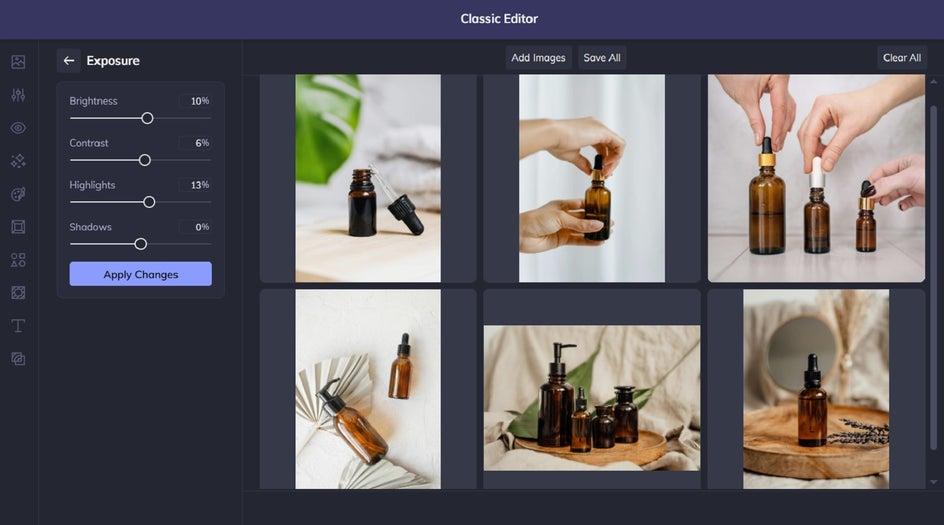 editing product photos in batch to improve exposure