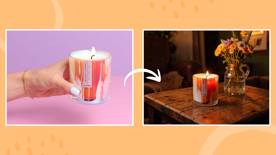 changing the setting,  background or environment of a product photo using Smart Edit