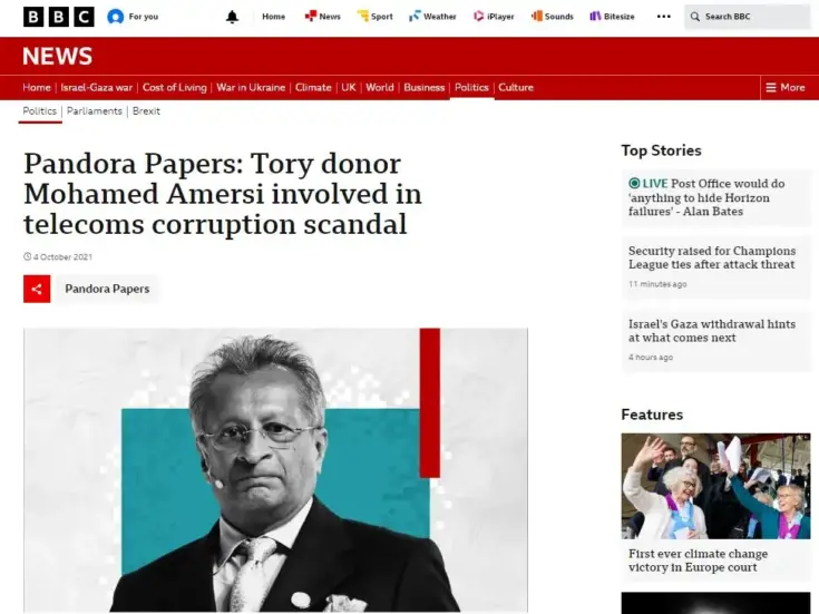 BBC faces Pandora Papers libel trial versus Tory donor Amersi after defamation ruling